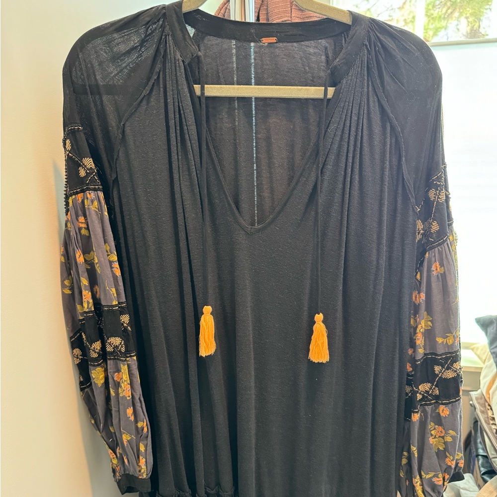 Free People Boho Tunic top with beaded detail